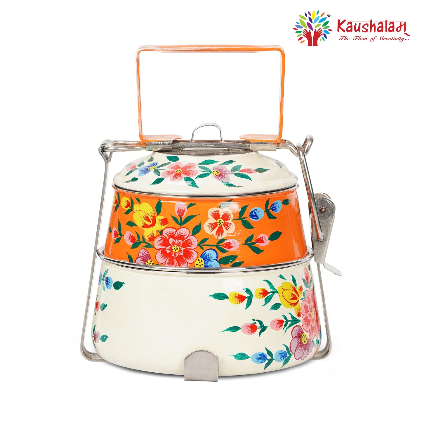 Hand Painted 2 Tier Lunch Box - BLOOM