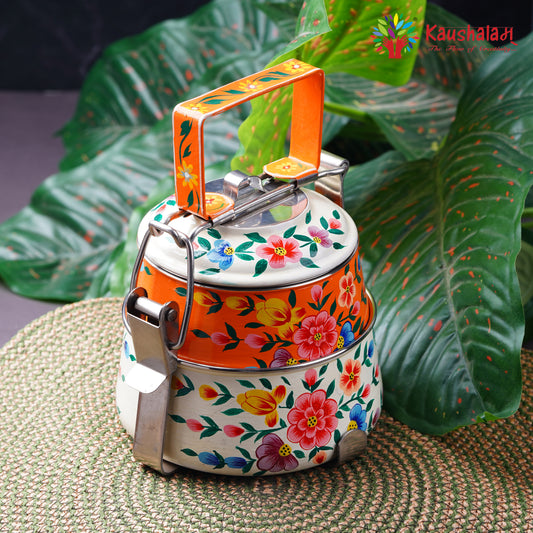 Hand Painted 2 Tier Lunch Box - BLOOM