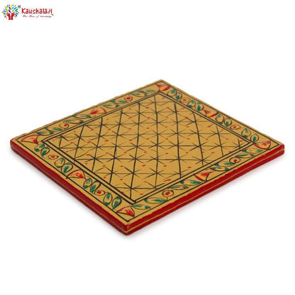 Hand Painted Coasters set of 6 with holder - Golden Mughal Art