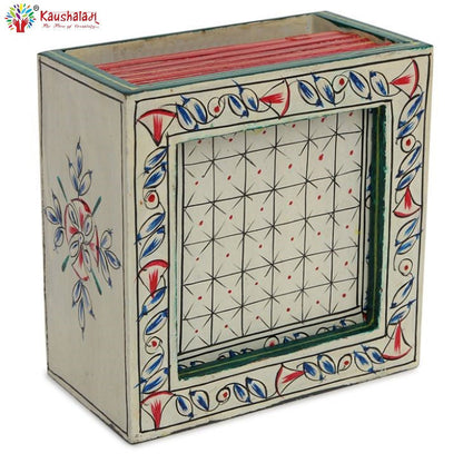 Hand Painted Coasters - White, Mughal Art