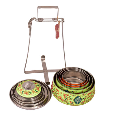 Hand Painted 5 Tier Pyramid Tiffin: Zoya