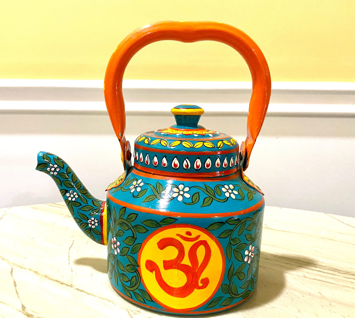 Hand Painted Tea Kettle Stainless steel 1000 ml : "OM"