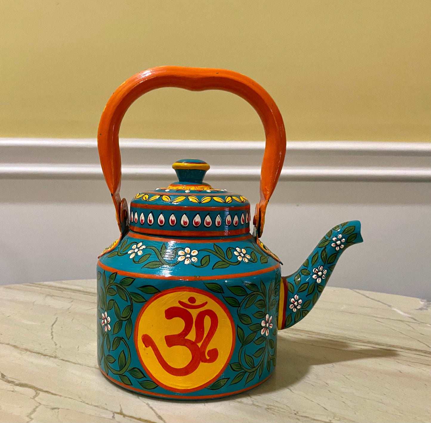 Hand Painted Tea Kettle Stainless steel 1000 ml : "OM"