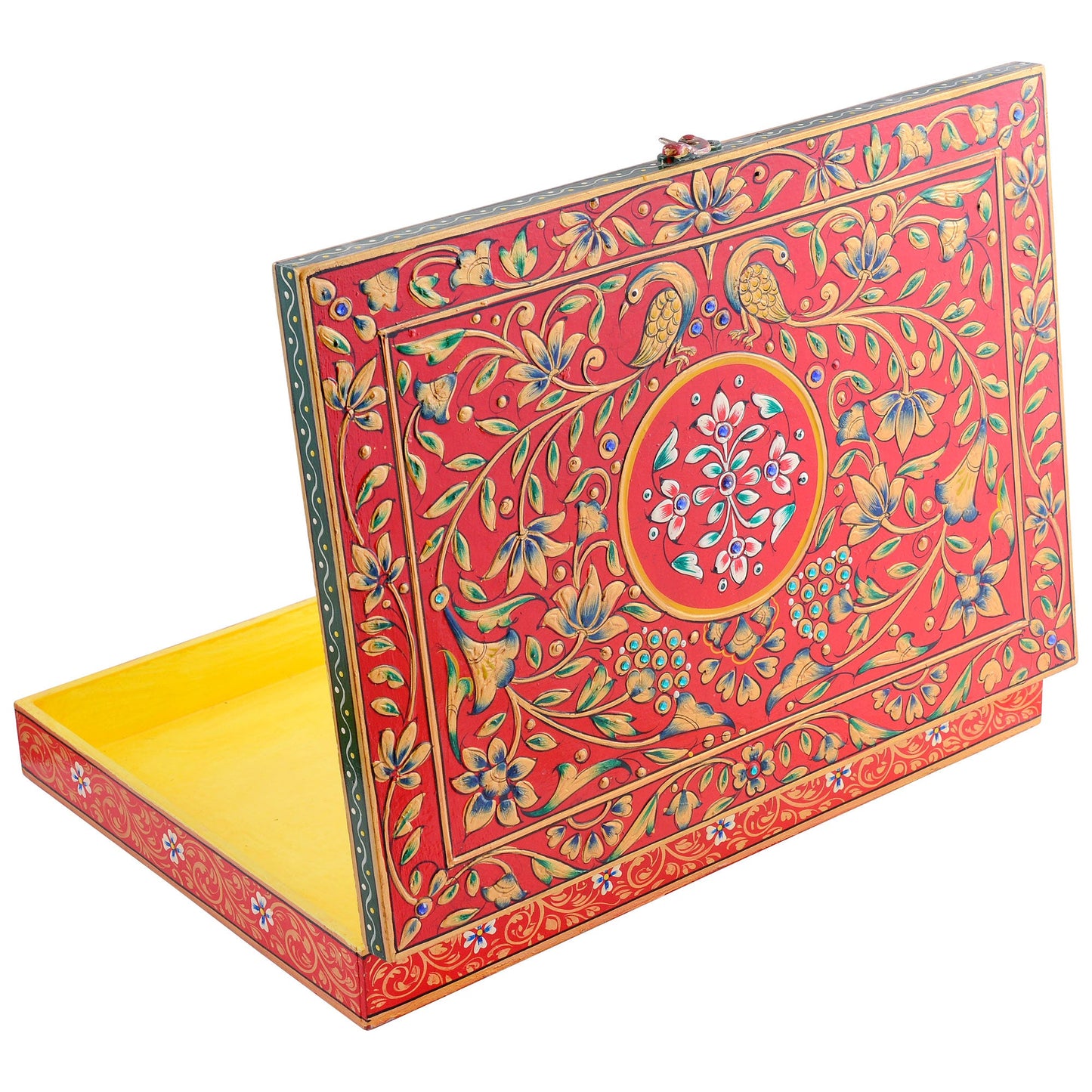 Hand painted Rectangular  box: Mughal garden