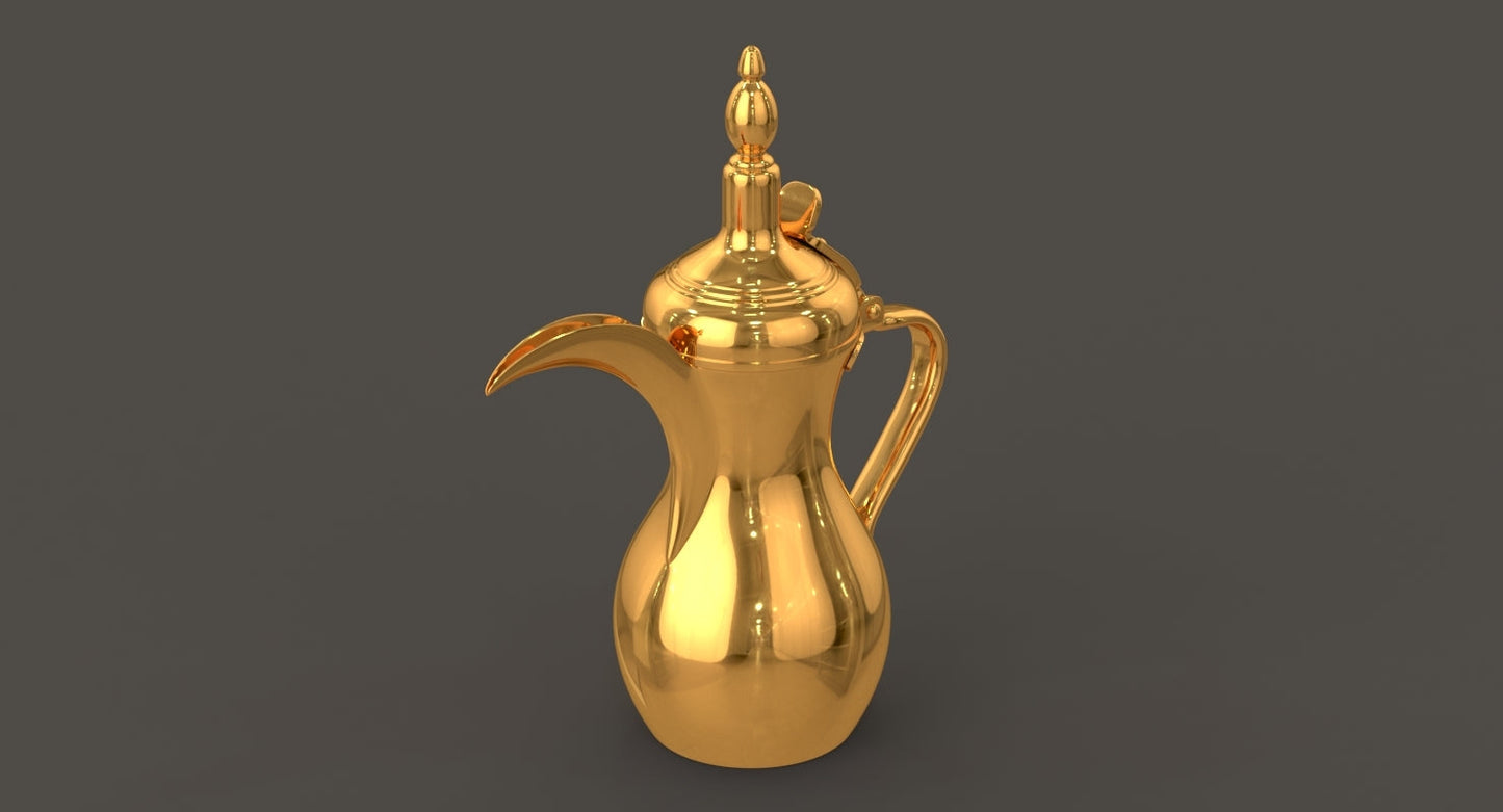 Majestic Brass Coffee pot- Arabic Dallah Coffee Pot, Great Arabic brass décor,