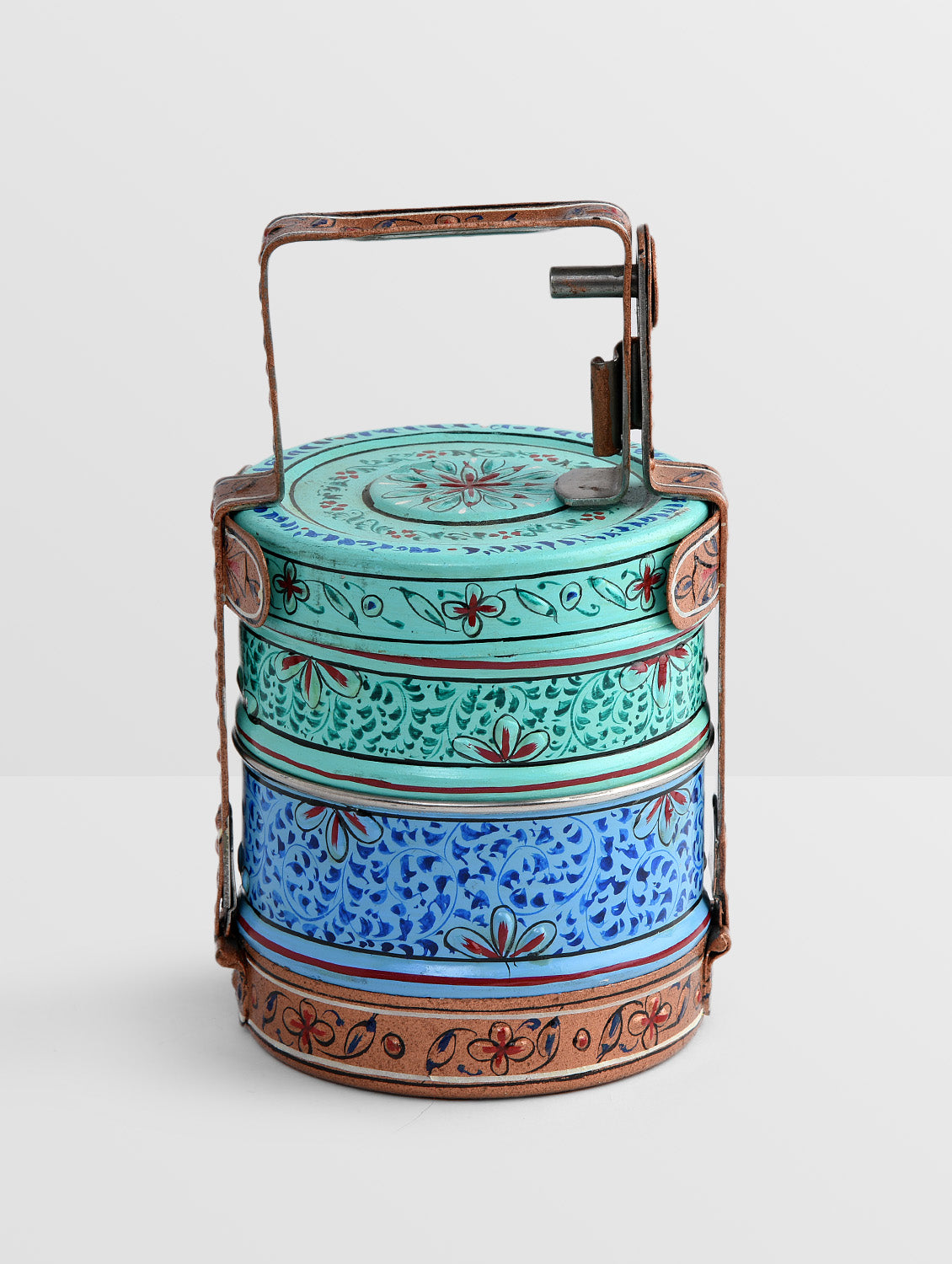 Hand Painted Two Tier Lunch Box - Elegance