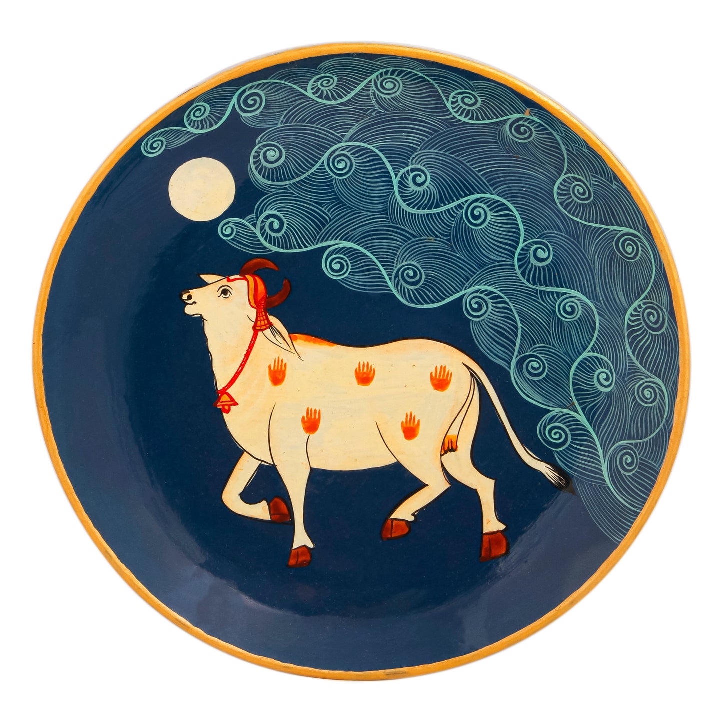 Hand Painted Ceramic Wall Plate : Pichwai