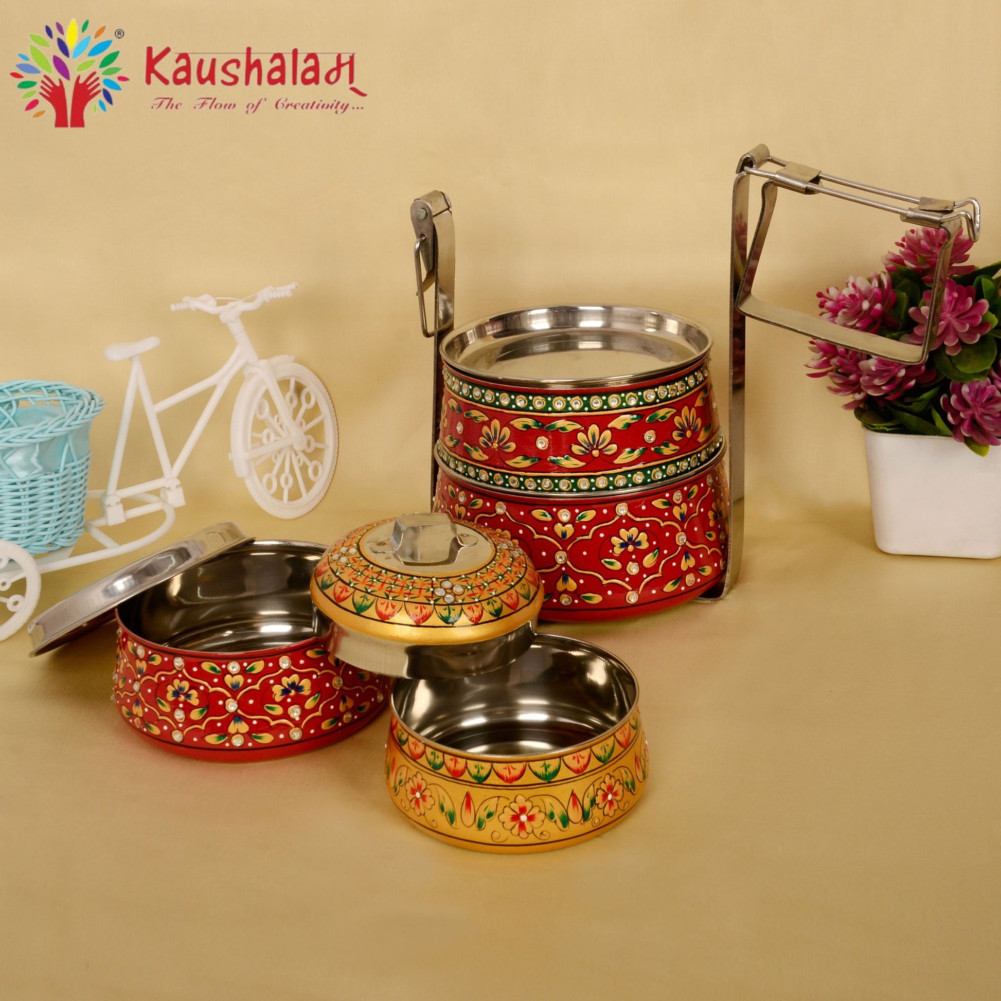 Hand Painted Tiffin