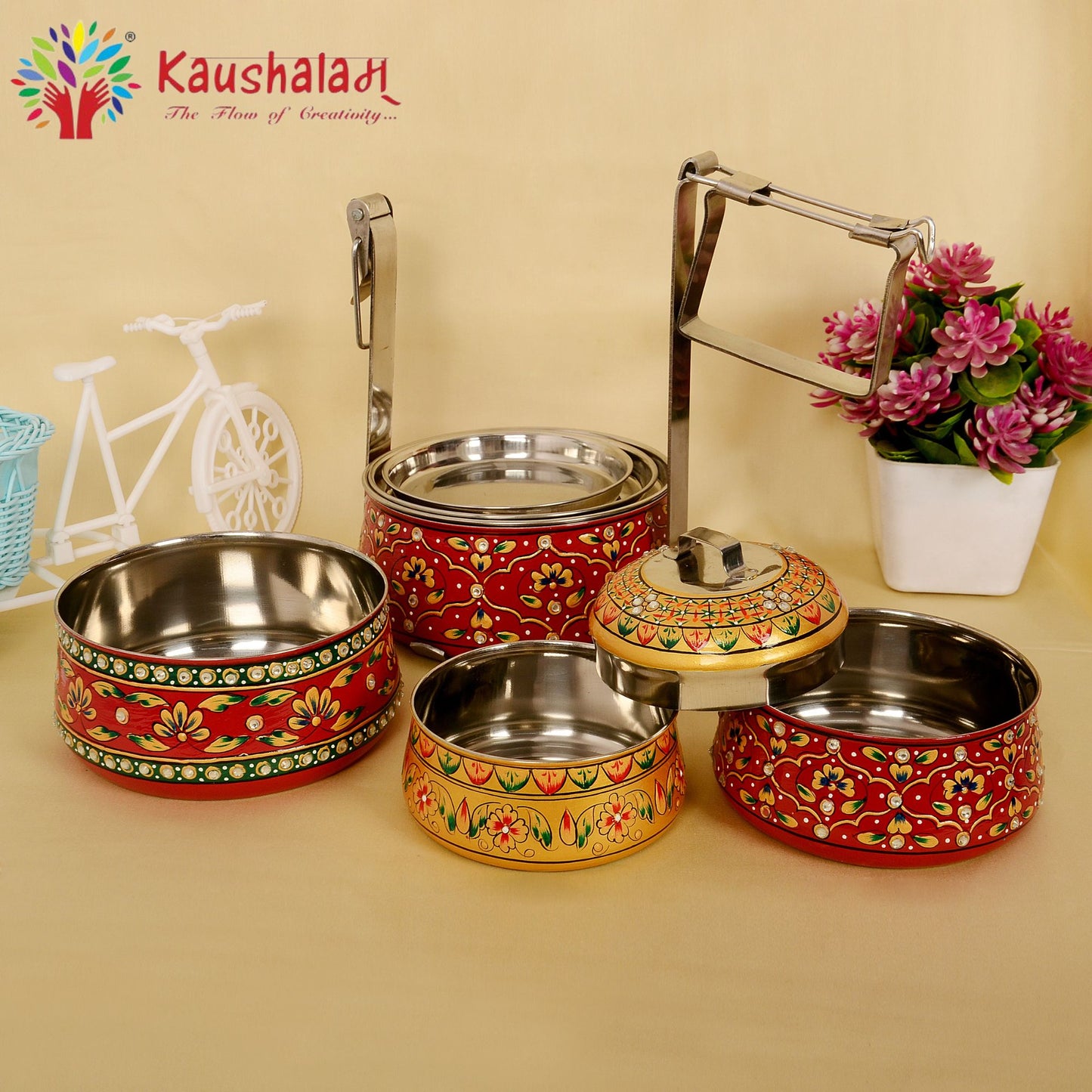 Hand Painted Tiffin