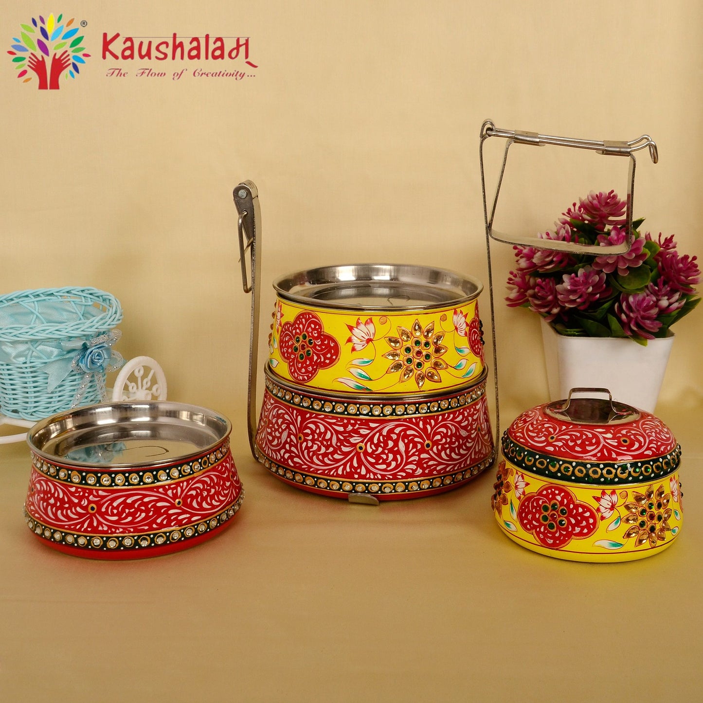 Hand Painted Tiffin