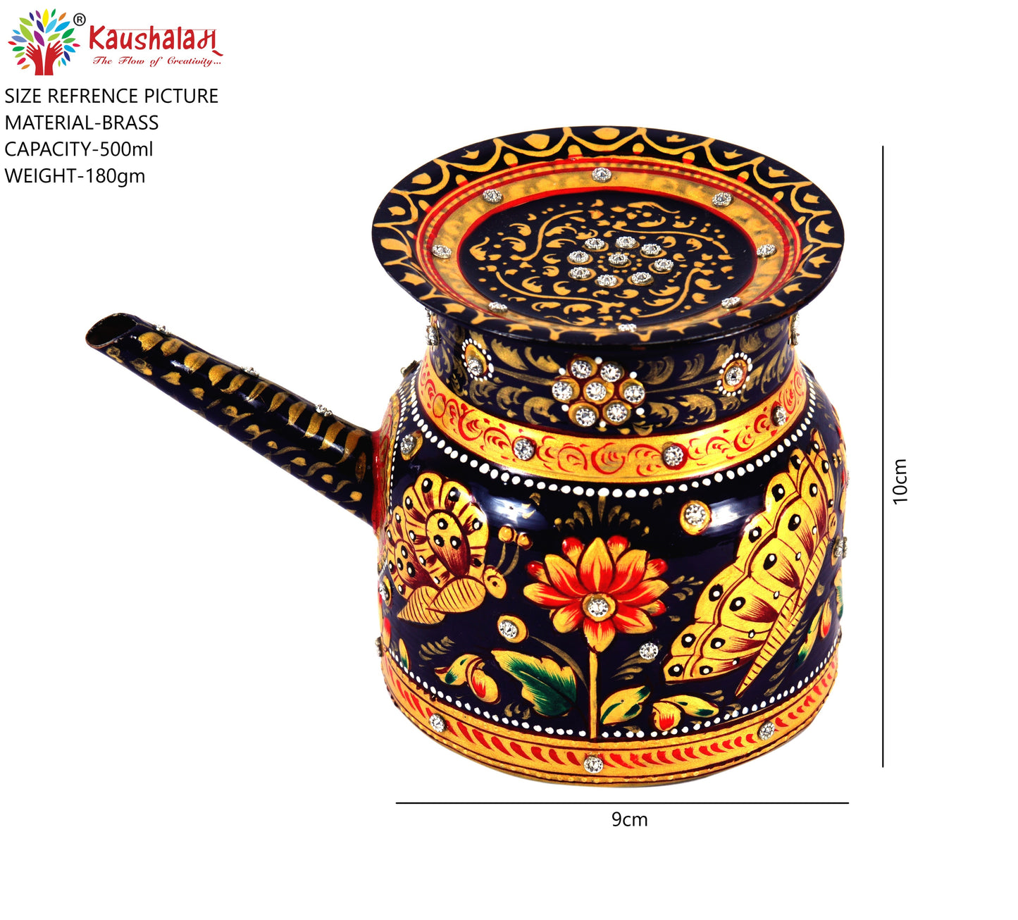 Hand Painted Copper Pitcher Small : Ladakhi Art