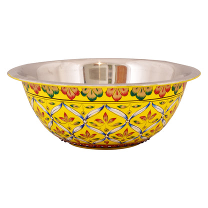 Hand painted serving bowl: Yellow Salad Bowl