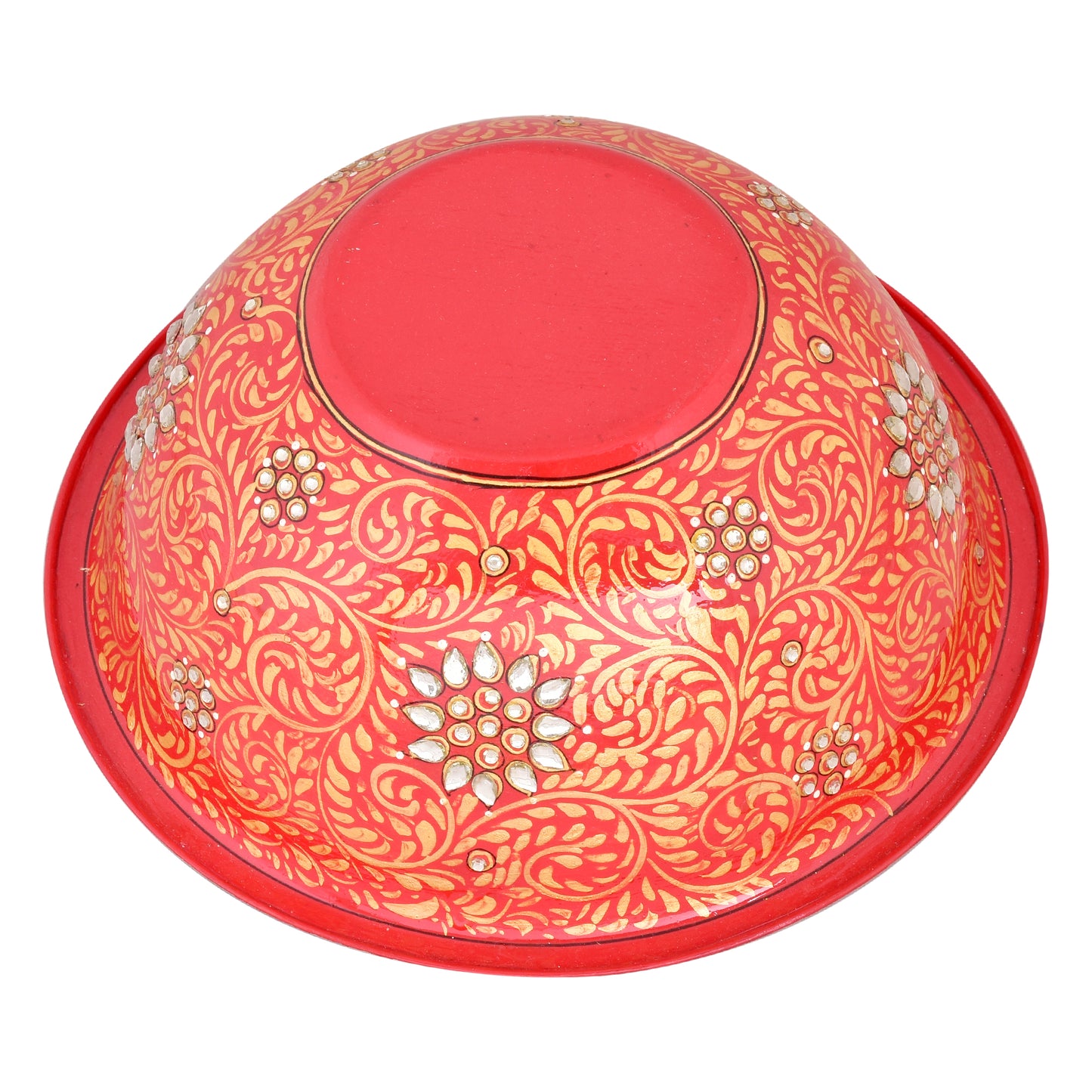 Hand painted Serving Bowl: Red Salad Bowl