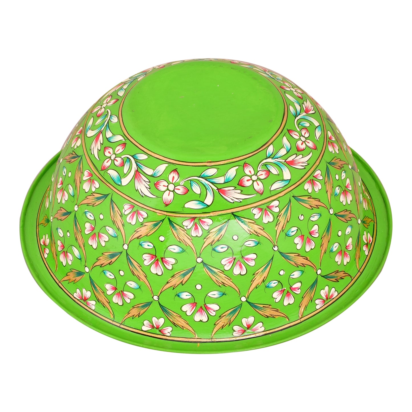 Hand painted Serving Bowl: Green Salad Bowl