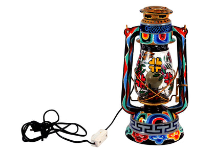 Hand Painted Hurrican Lantern with Bulb : Pure Bliss Ladakhi Art