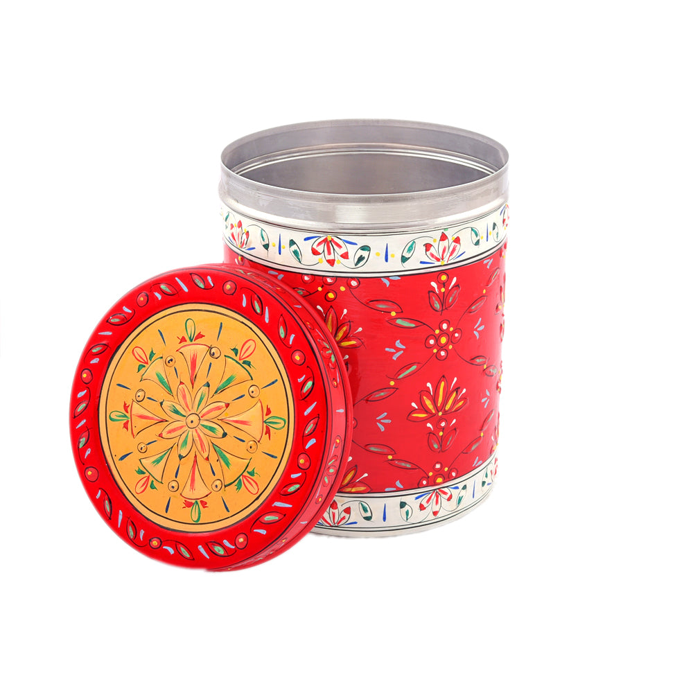 CANISTER SET OF 5 WHITE RED GOLD: ELEGANT