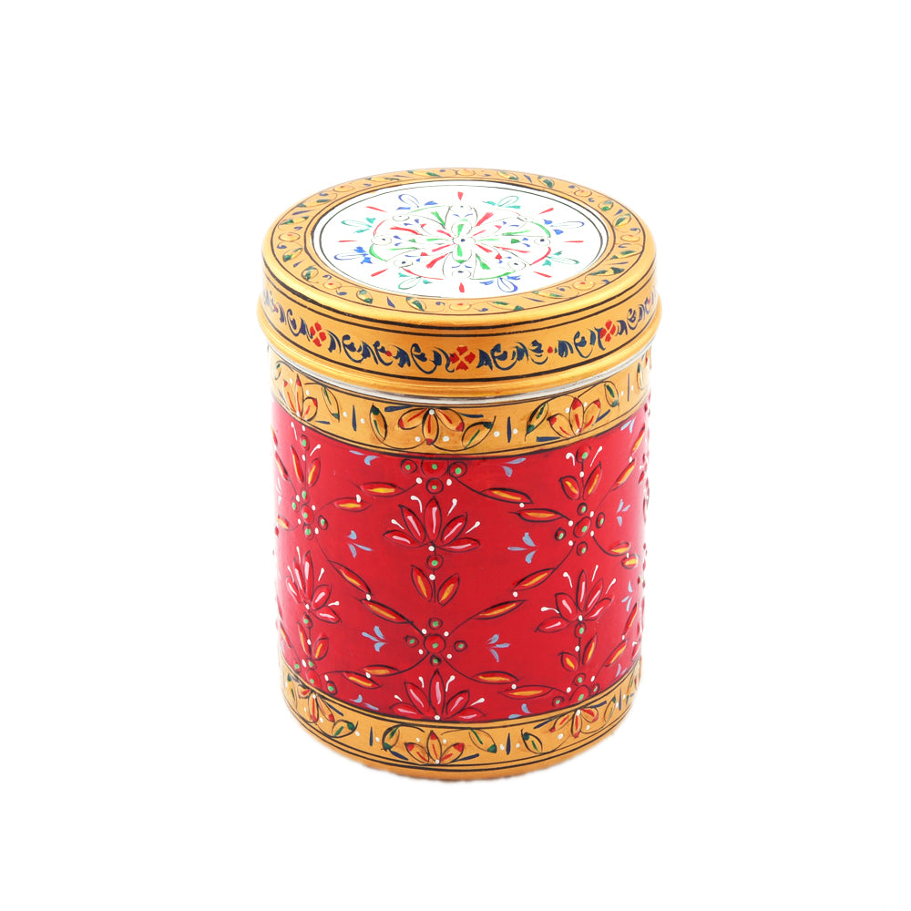 CANISTER SET OF 5 WHITE RED GOLD: ELEGANT