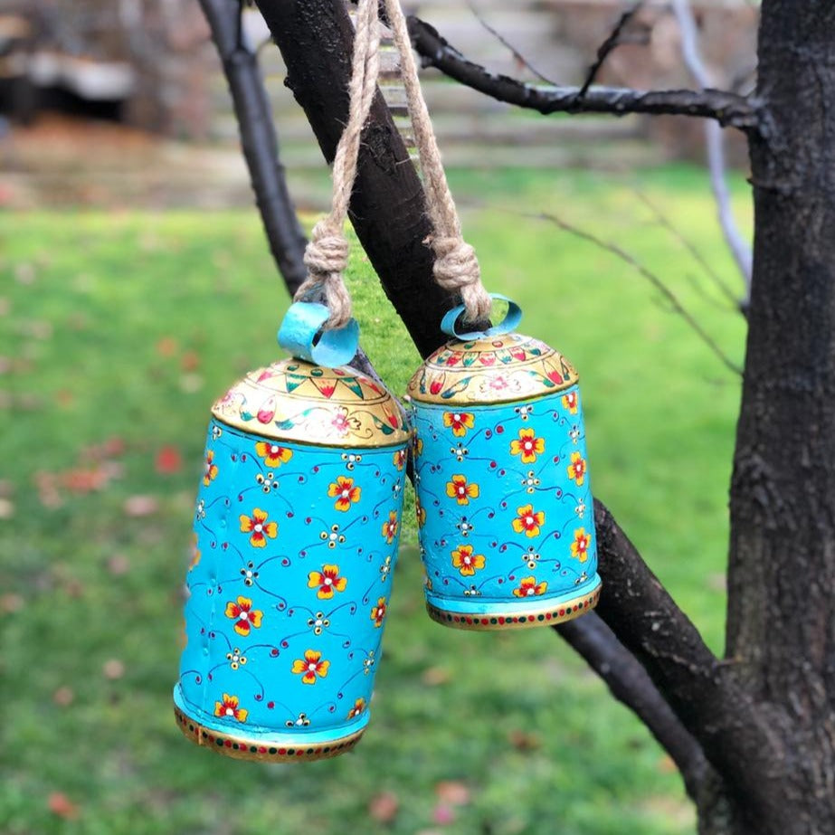 hand painted cow bells - Hanging bells set of  2