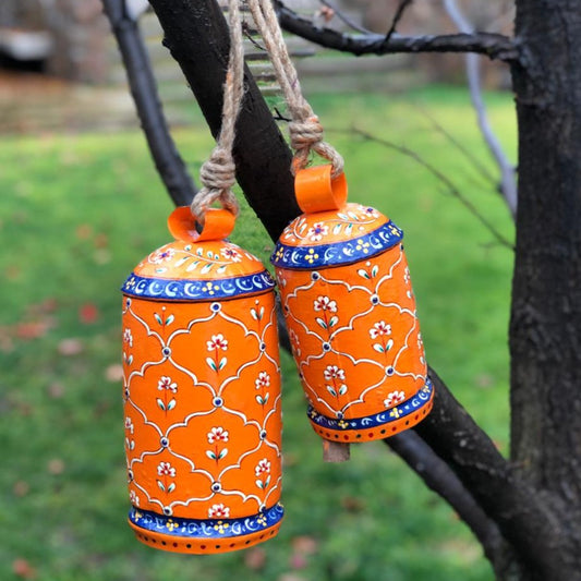 hand painted cow bells - Hanging bells set of  2