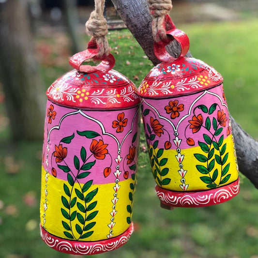 hand painted cow bells - Hanging bells set of  2