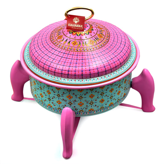 Hand Painted Chafing Dish - Carnations