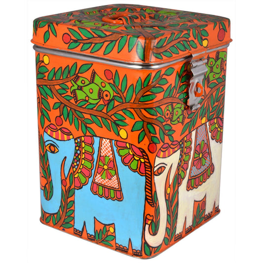 Traditional Canister : Elephants Farmhouse Tin