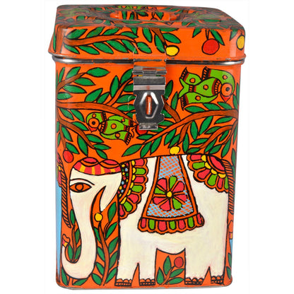 Traditional Canister : Elephants Farmhouse Tin