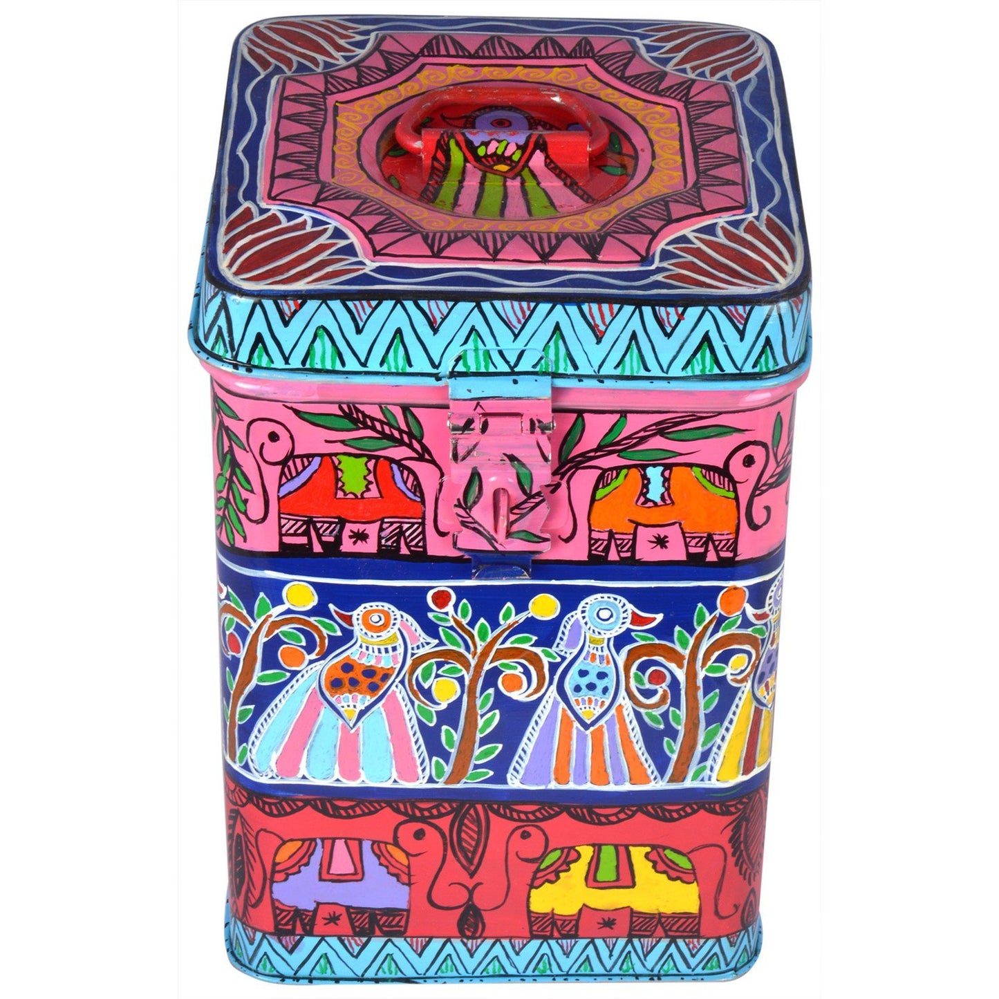 Kaushalam Hand Painted Canister - " Jungle fun"