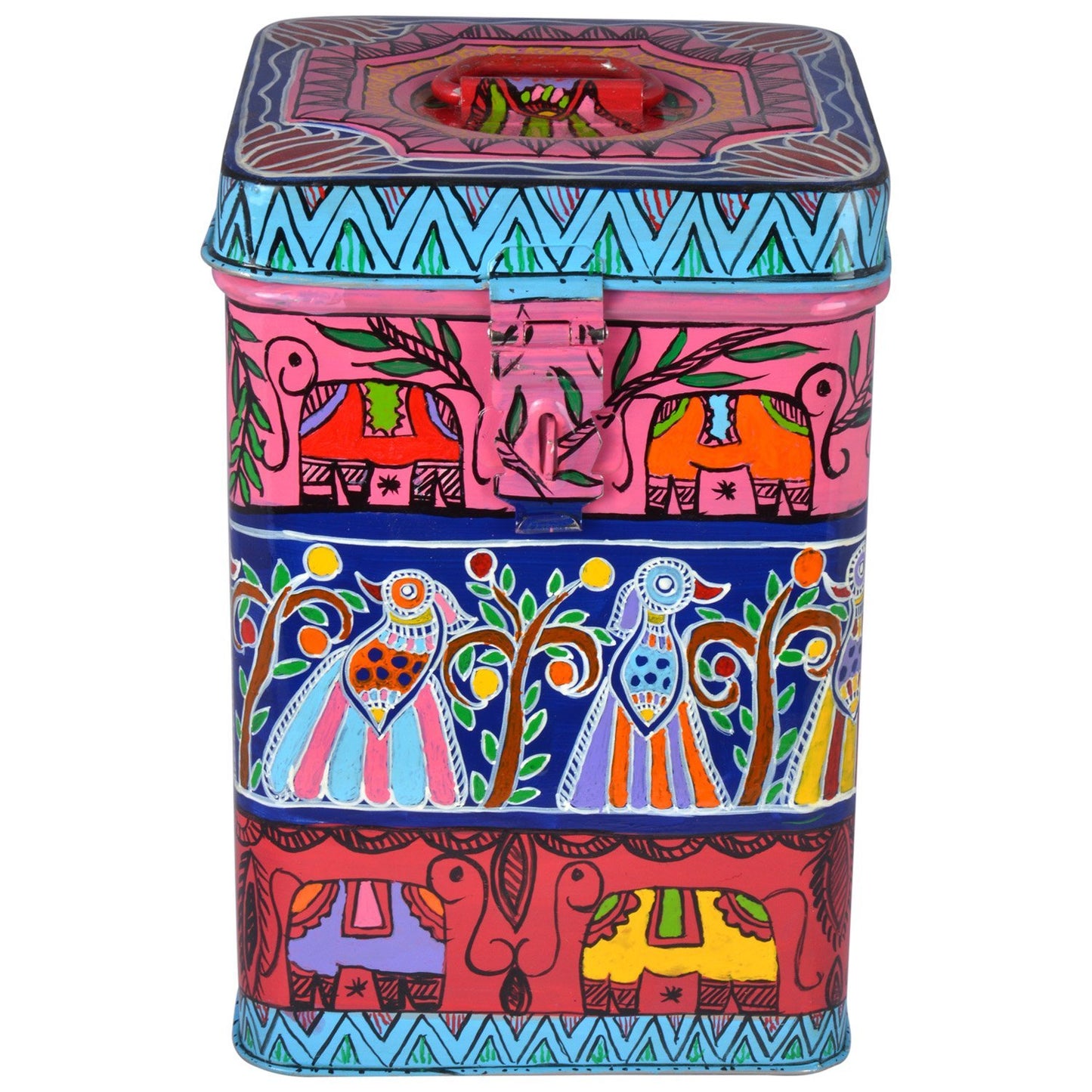 Kaushalam Hand Painted Canister - " Jungle fun"