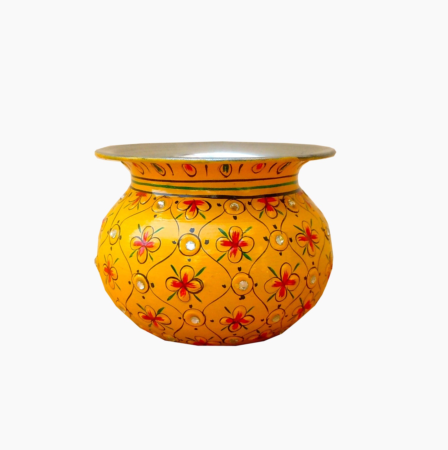 Ethnic Crystal Kalash - yellow, Vase, sugar pot