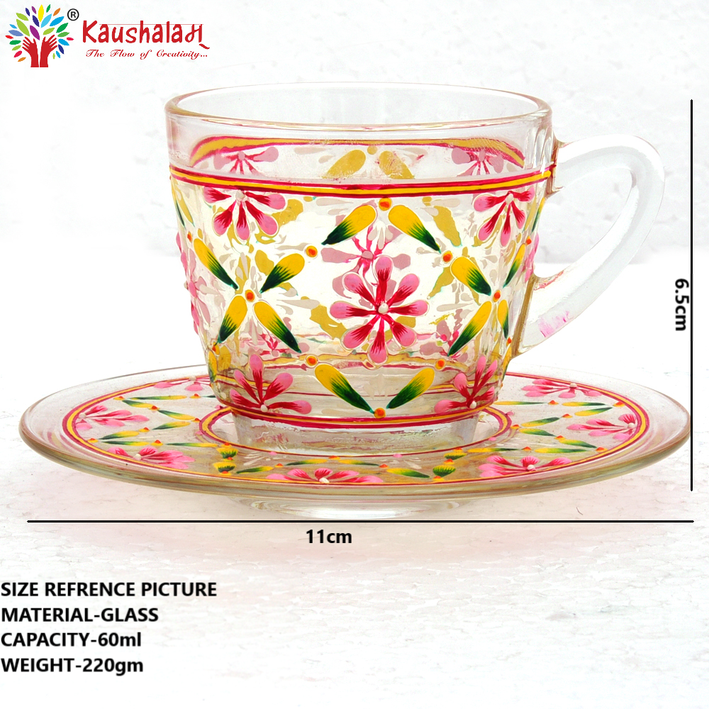 Hand Painted Cup & Saucer set of 6