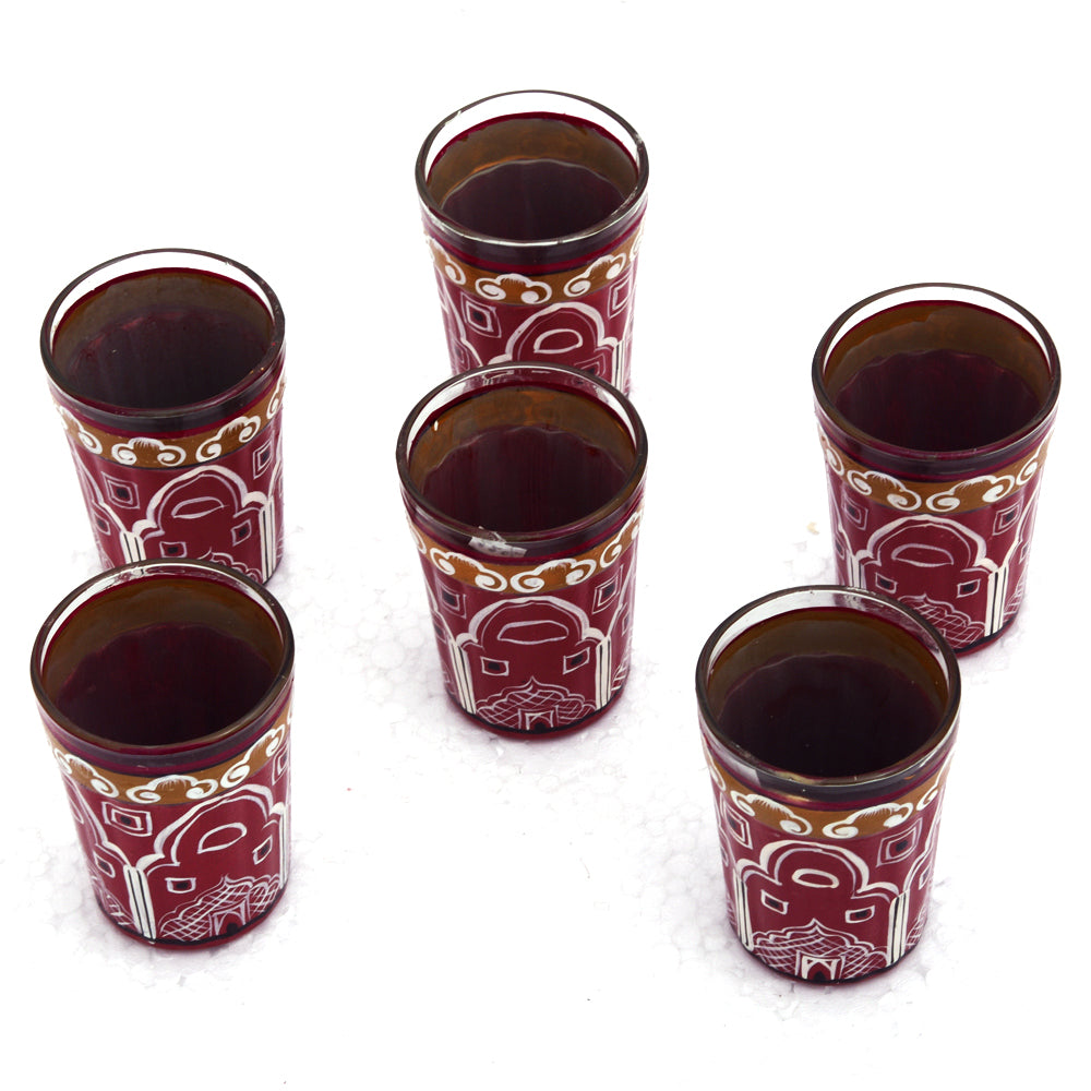 Hand Painted Tea Glass set of 6: Hawamahal