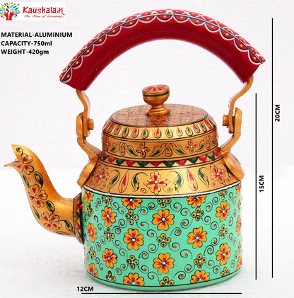 Hand Painted Kettle : Carnations