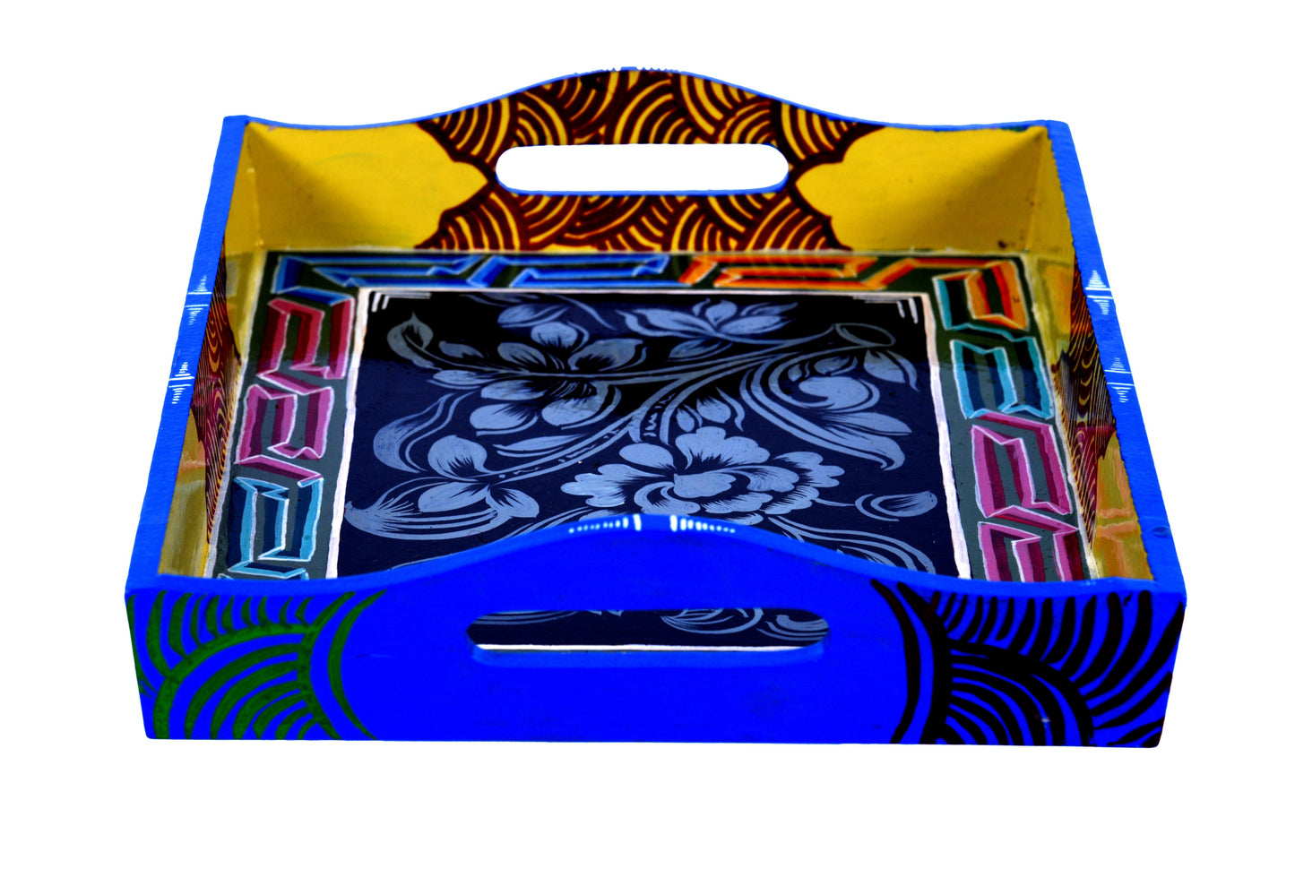 Hand Painted Serving Tray : Ladakhi Artwork