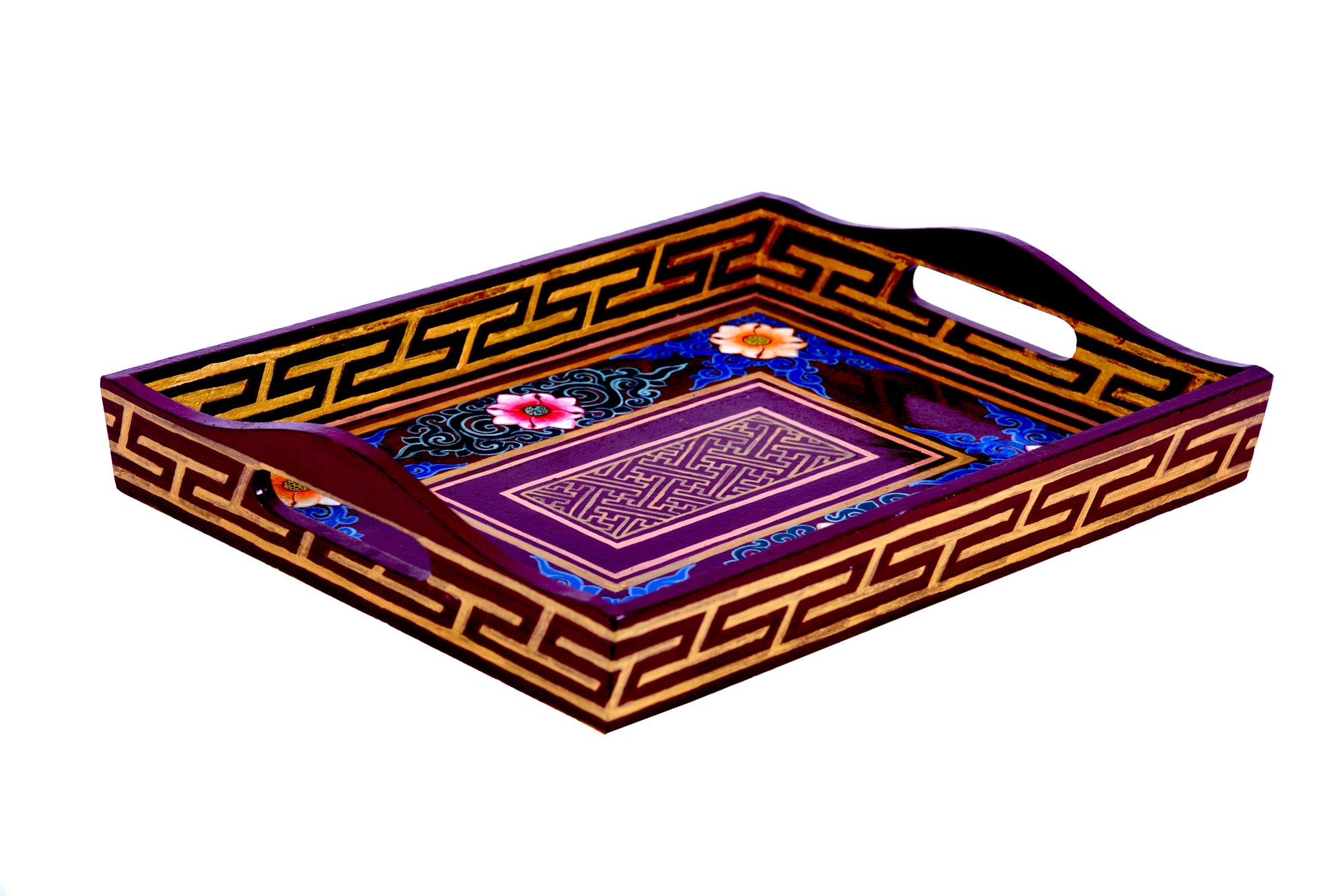 Hand Painted Serving Tray  : Ladakhi art work