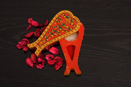 Haldi Kumkum (CHOPDA): Conck Shape Orange