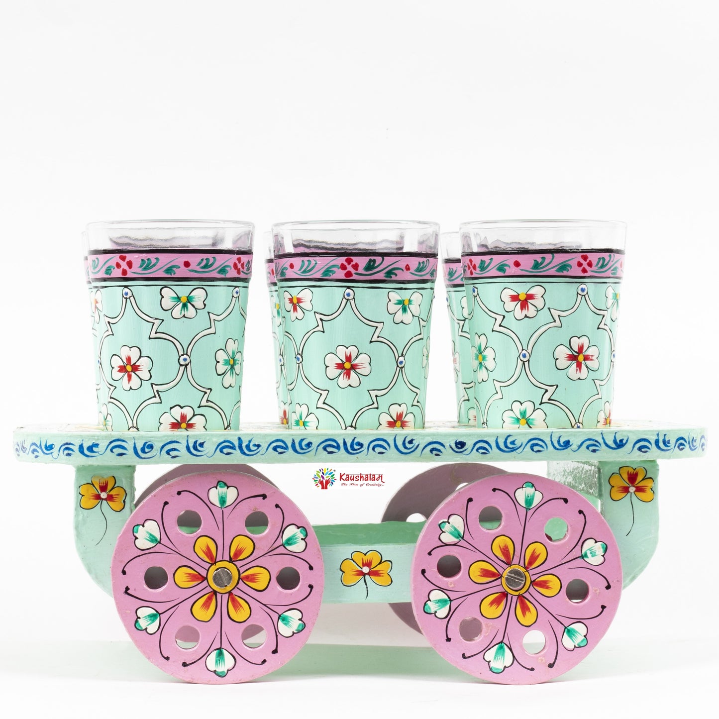 "Habibi" - Hand painted Tea set with tea trolley