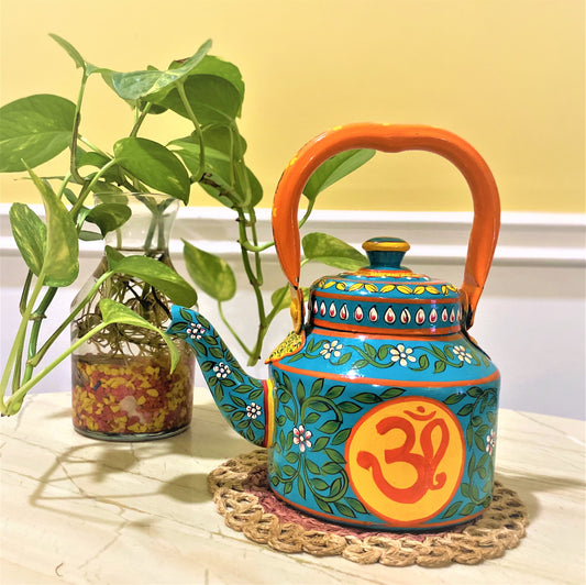 Hand Painted Tea Kettle Stainless steel 1000 ml : "OM"