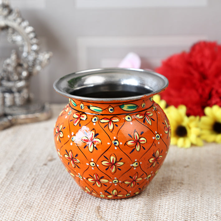 Stainless steel kalash - Orange