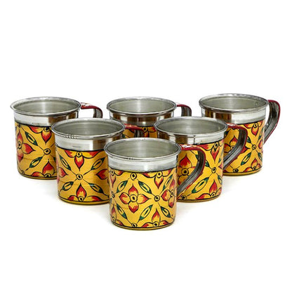 Hand Painted Tea Cup Set 6: Mughal