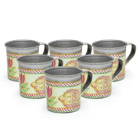 Hand Painted Tea Cup Set 6 : Fish