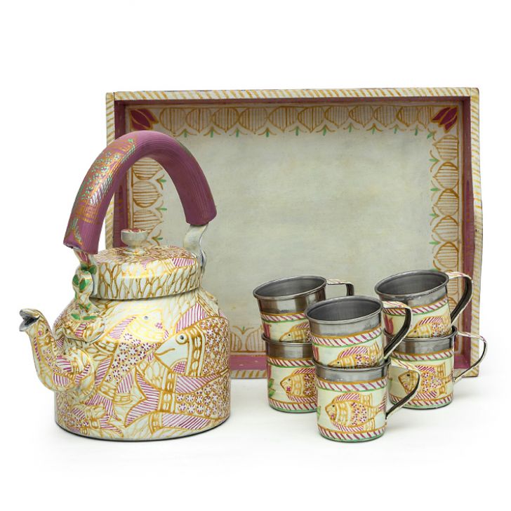 KAUSHALAM TEA SET: PINK POND