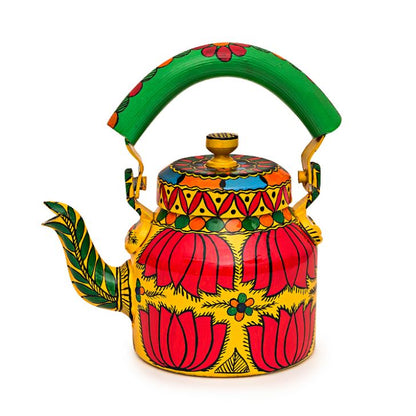 Kaushalam Hand painted tea set with tray and 6 cups: Festive Gift, Gift for Her, A prefect gift combo, Housewarming gift