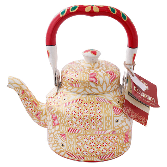 Hand Painted Tea Kettle Stainless steel 1000 ml : "FISH POND"