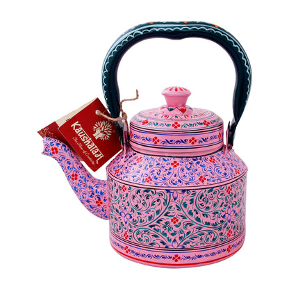 Kaushalam Hand painted tea kettle : Pink City, Festive Gift, Gift for Her, Christmas morning tea pot