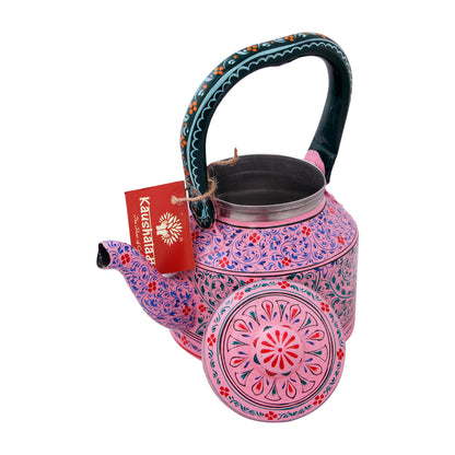 Kaushalam Hand painted tea kettle : Pink City, Festive Gift, Gift for Her, Christmas morning tea pot