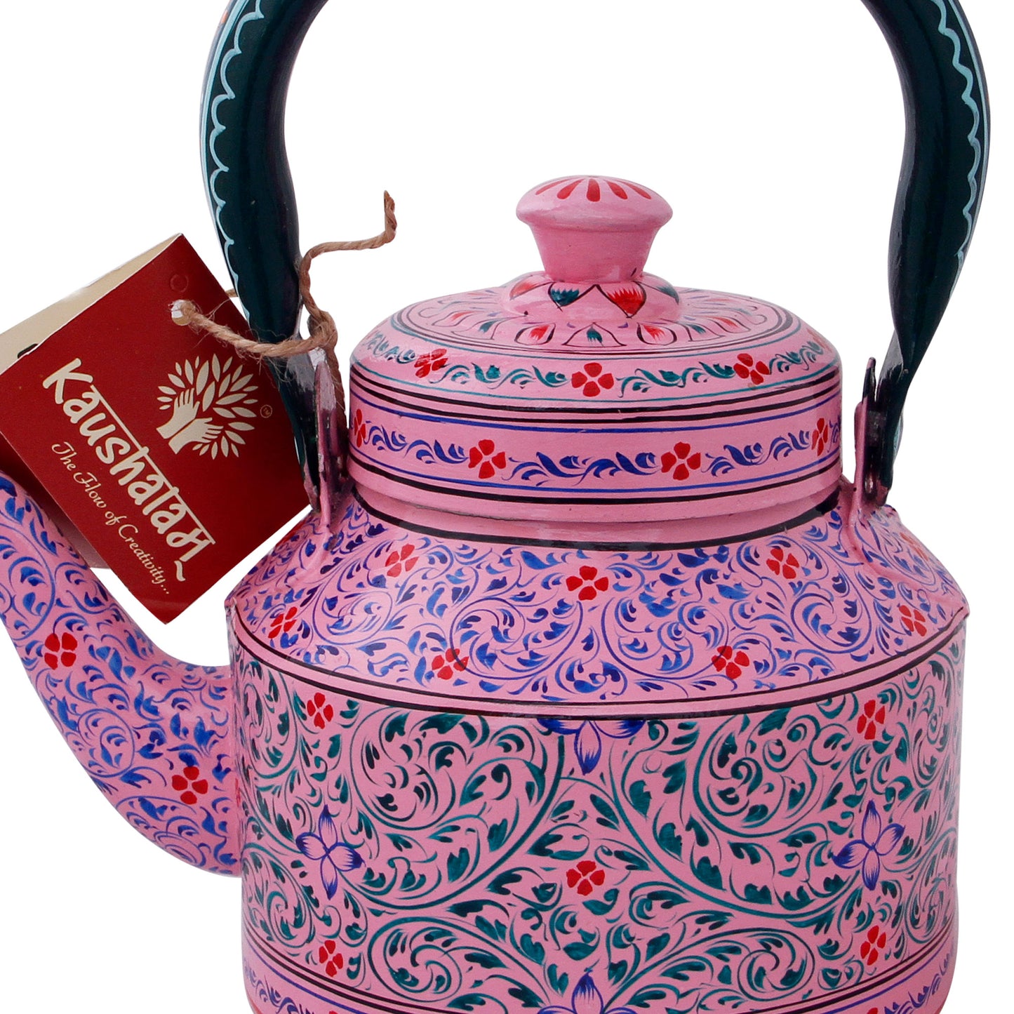 Kaushalam Hand painted tea kettle : Pink City, Festive Gift, Gift for Her, Christmas morning tea pot