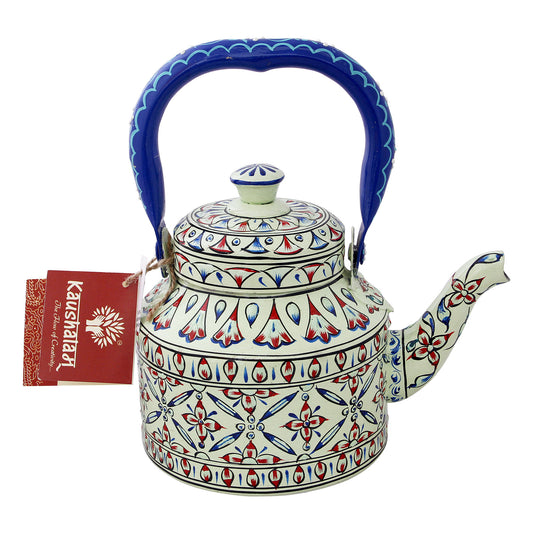 Hand Painted Tea Kettle Stainless steel 1000 ml : Aqua Green