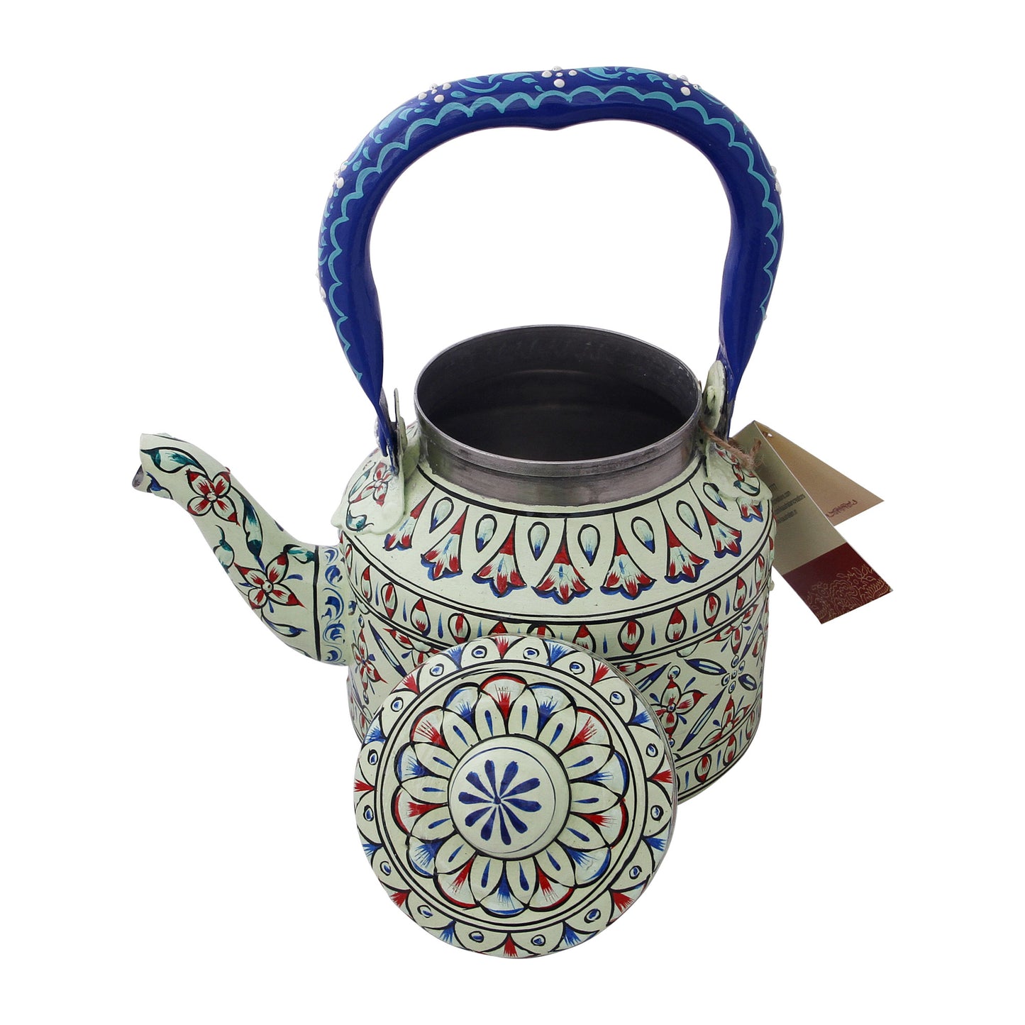 Hand Painted Tea Kettle Stainless steel 1000 ml : Aqua Green