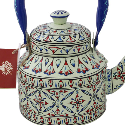 Hand Painted Tea Kettle Stainless steel 1000 ml : Aqua Green